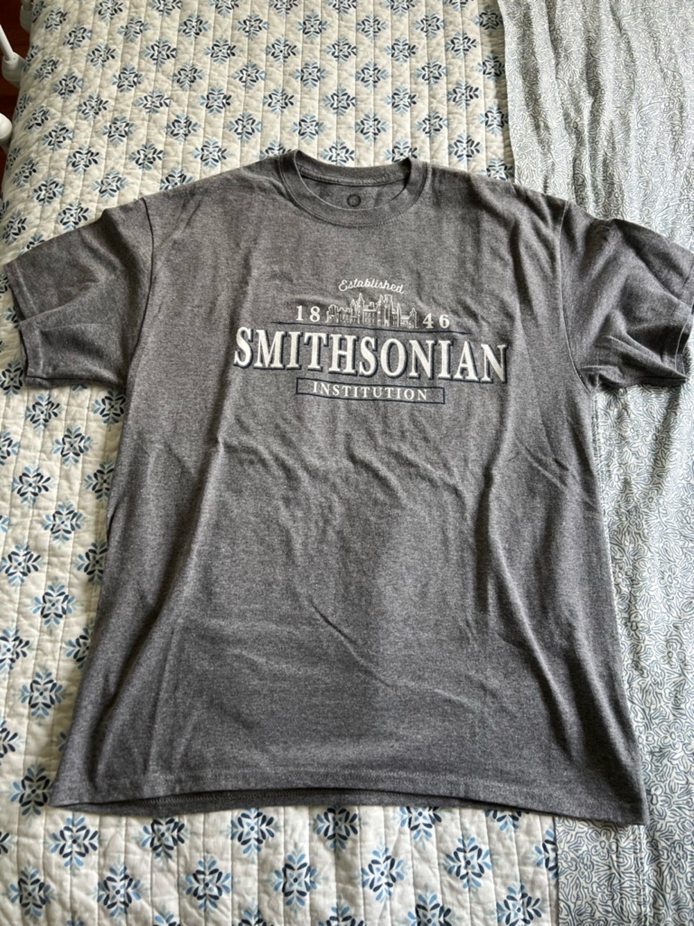 Smithsonian Short-Sleeve Logo Tee in Heather Gray